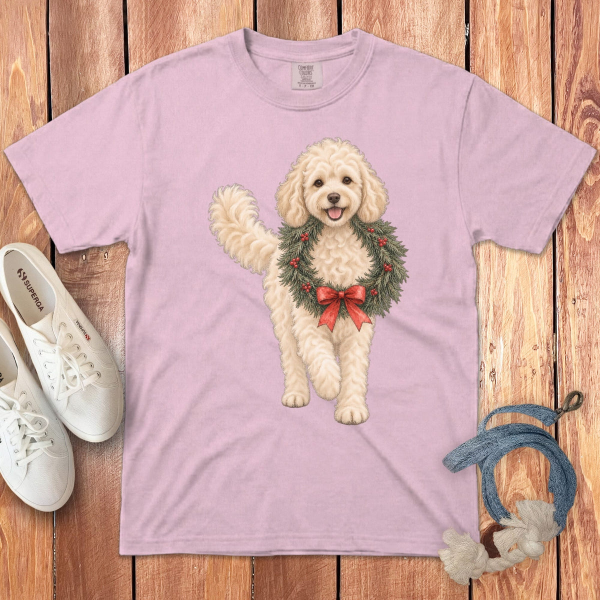 Maltipoo Wreath Signature T-Shirt in Blossom / S by Puppy Jo