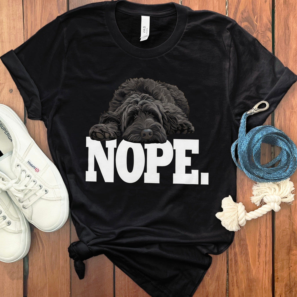 Nope Shirt with Relaxed Dog Graphic Design