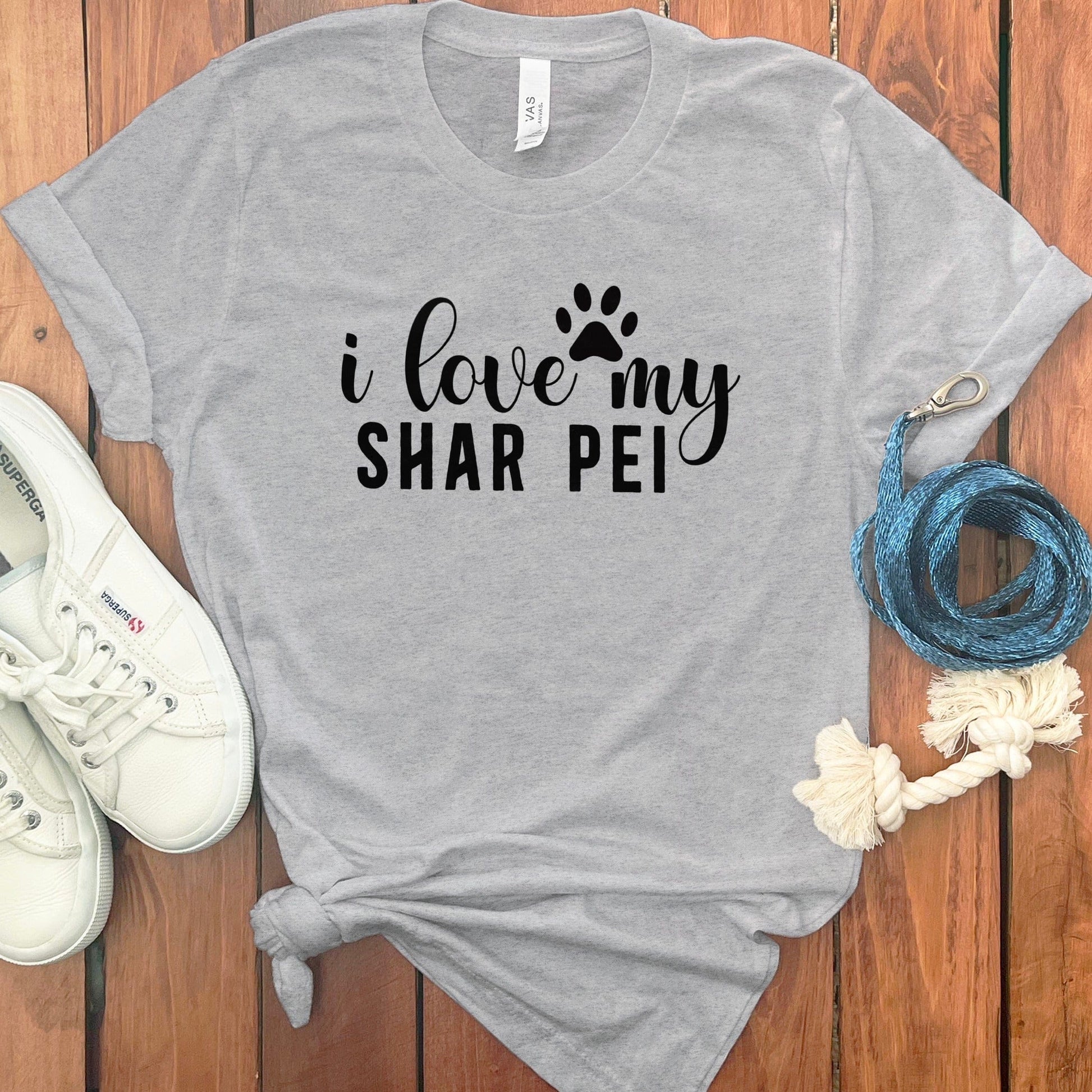 I Love My Shar Pei Casual Graphic Tee Shirt product