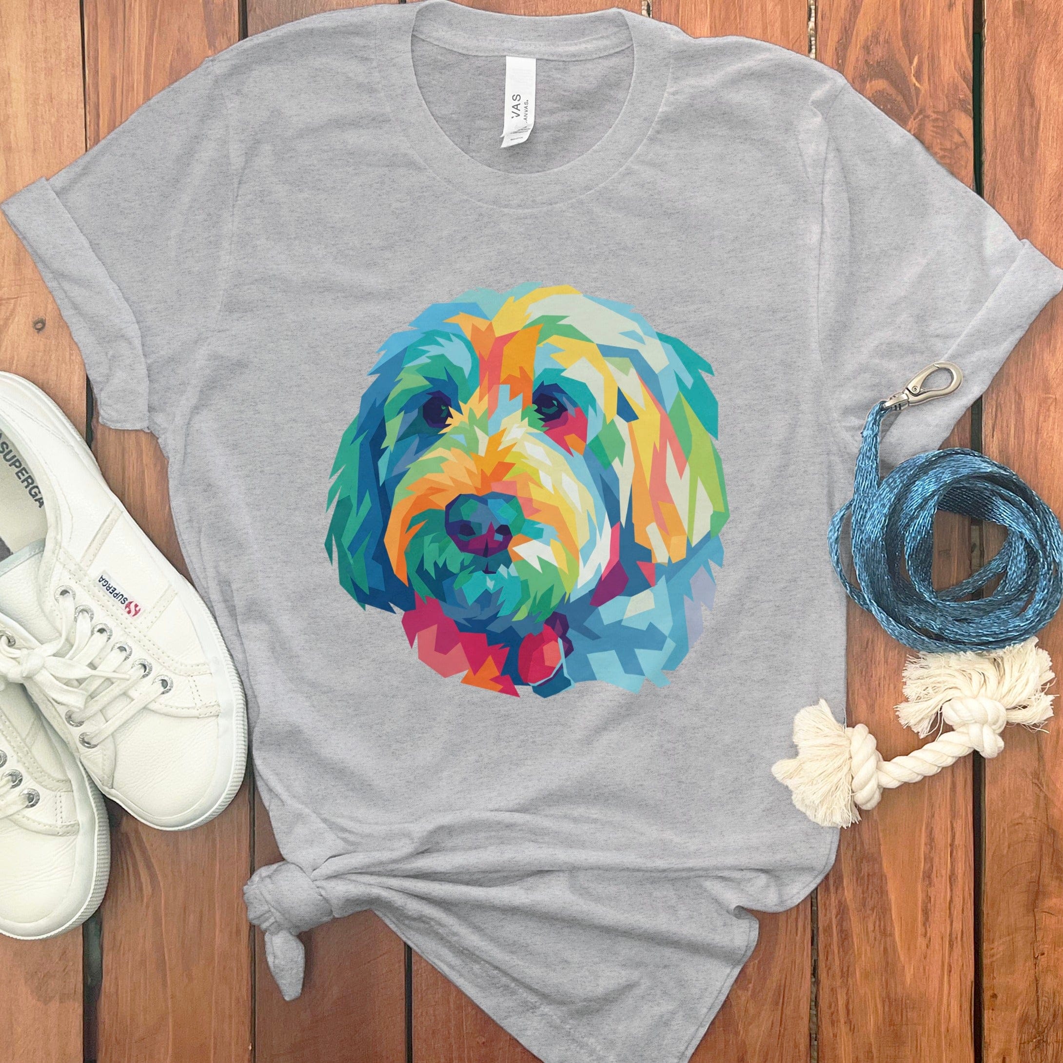 Colorful Abstract Dog Portrait Graphic T-Shirt