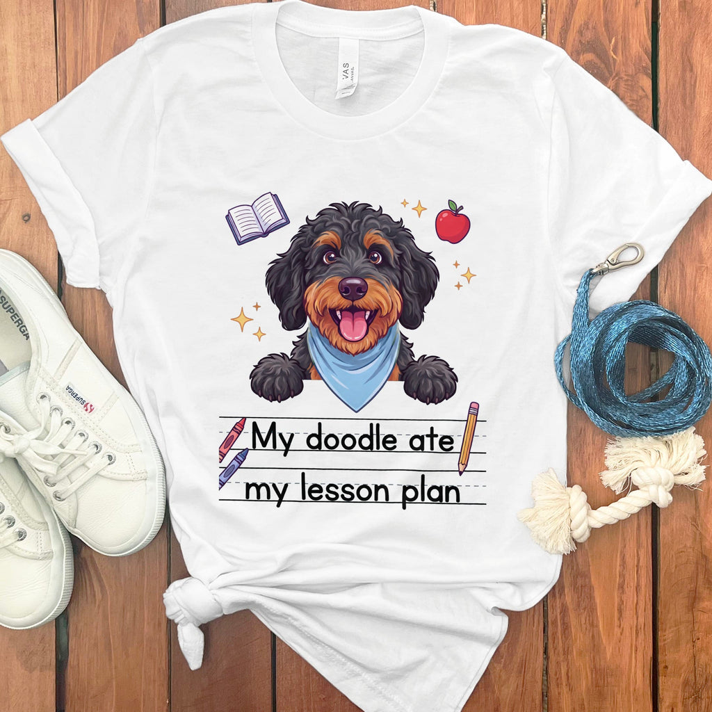 Phantom Goldendoodle Ate Lesson T-Shirt in White / S by Puppy Jo