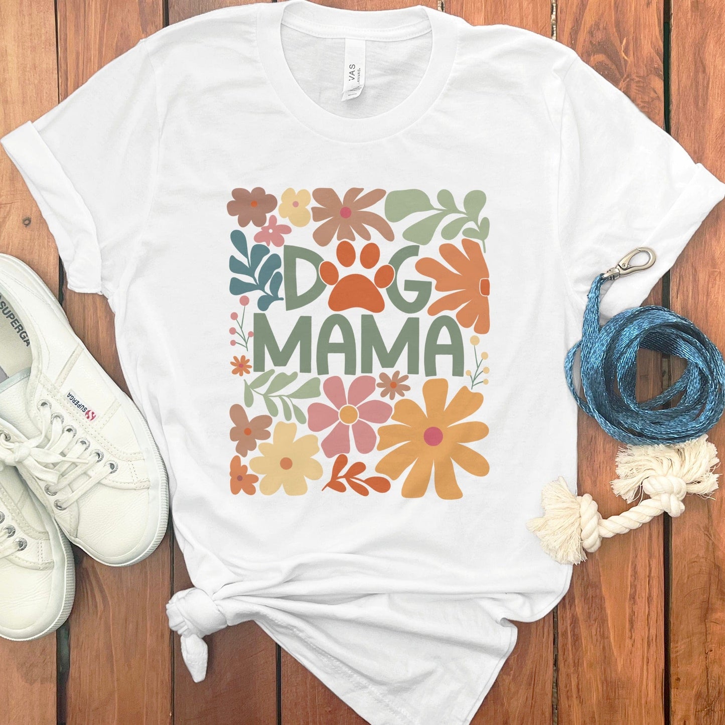 Dog Mama Floral Design Graphic T-Shirt product
