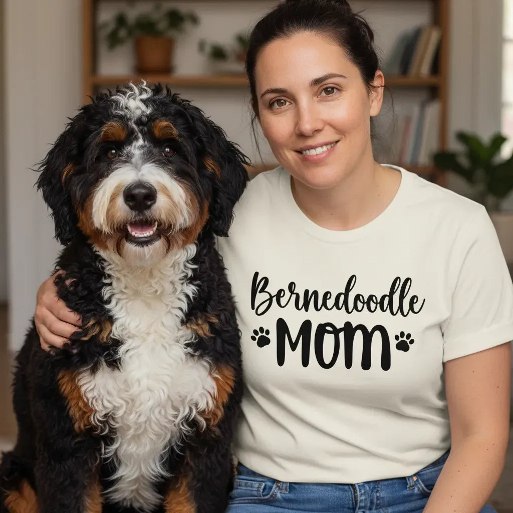 Bernedoodle Mom Script T-Shirt