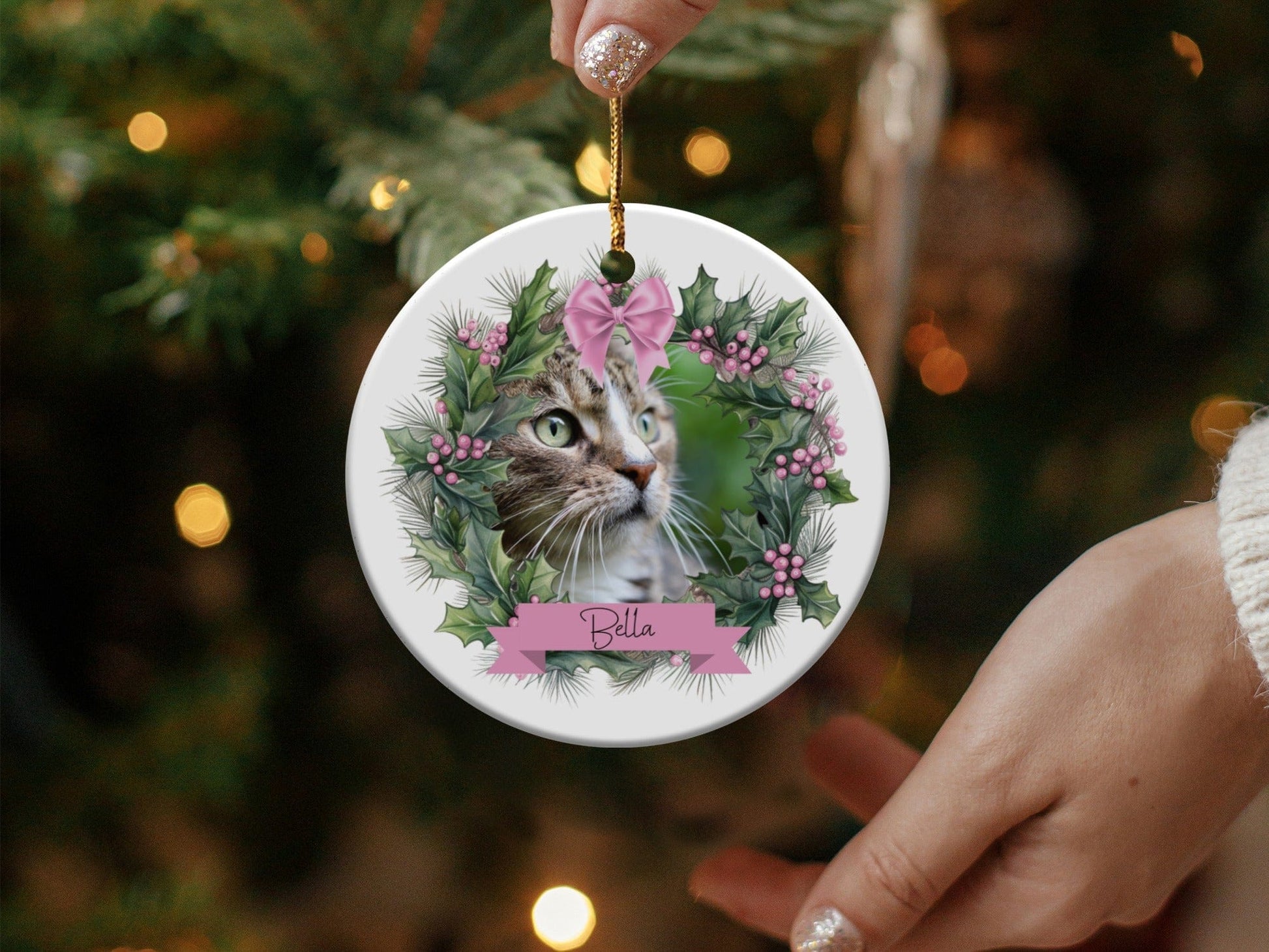 Personalized Cat Christmas Ornament Holiday Decor product type