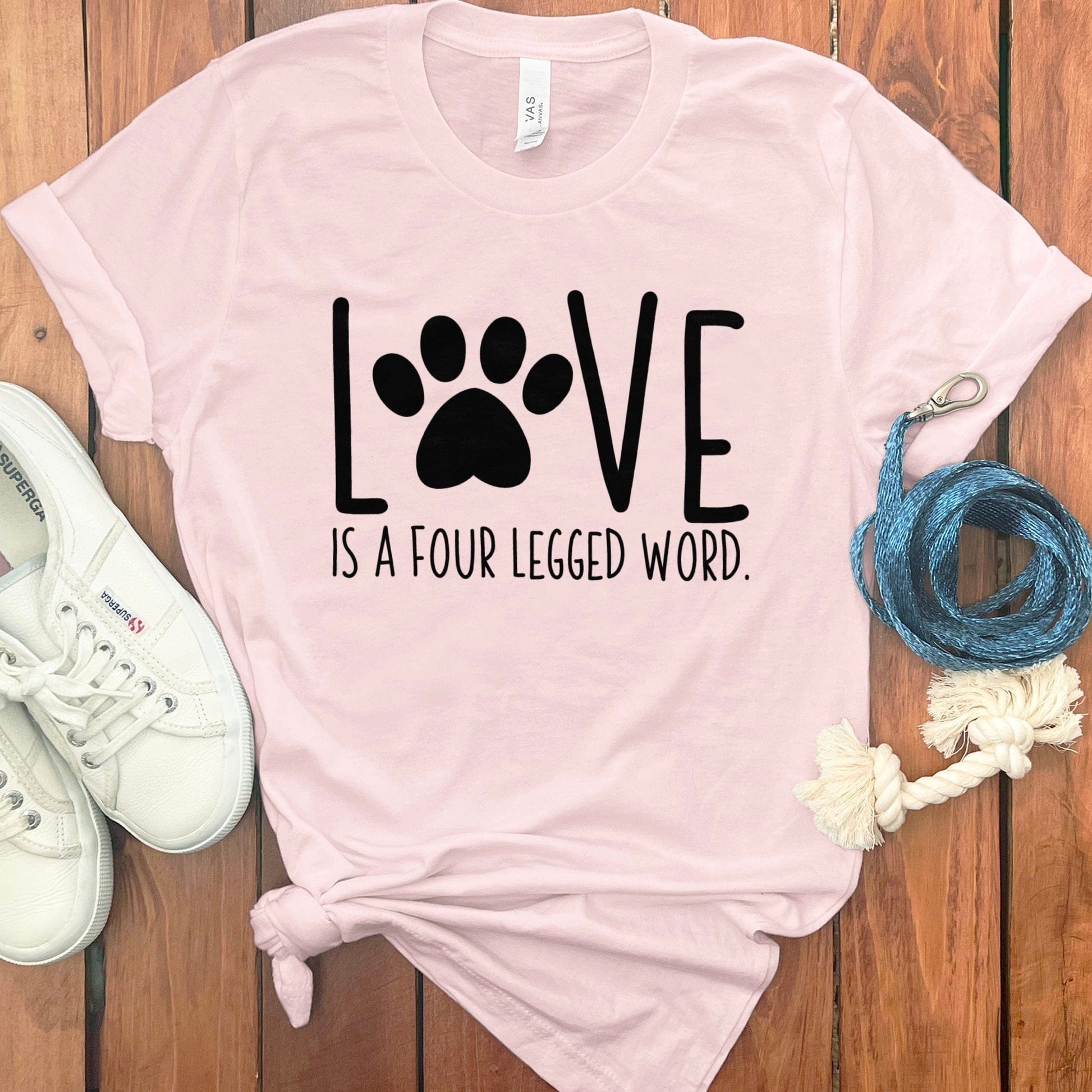Love Is A Four Legged Word Pink T-shirt product