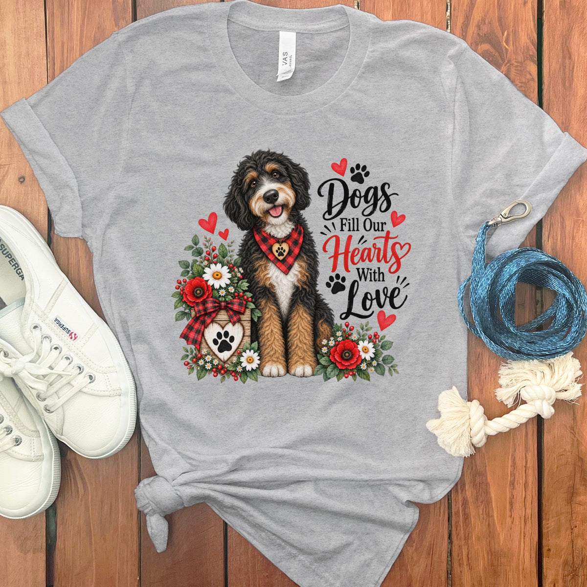 Bernedoodle Hearts Love T-Shirt