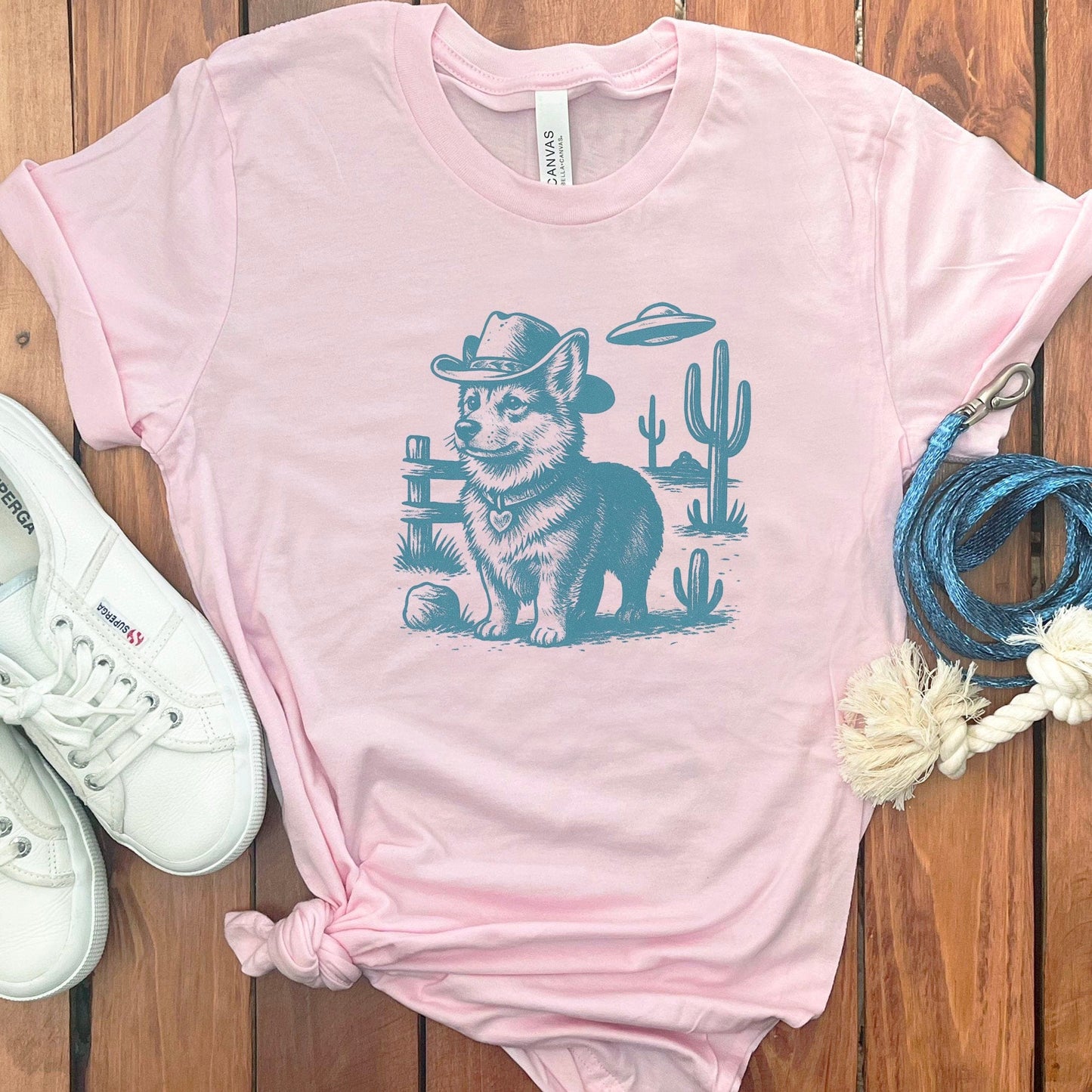 Adorable Cowboy Corgi Graphic Tee Shirt product