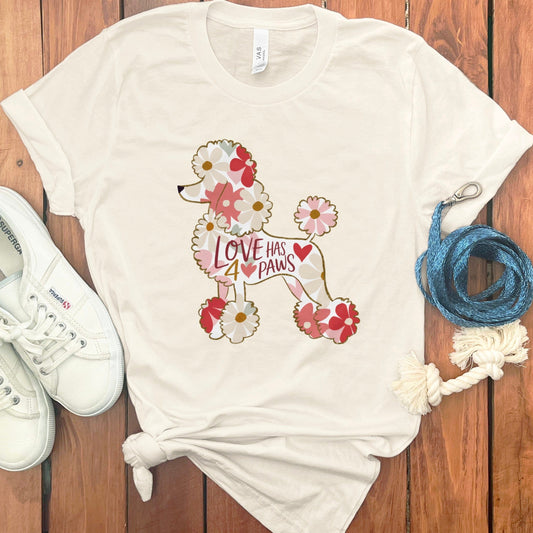 Love Has 4 Paws Floral Dog Graphic T-Shirt product