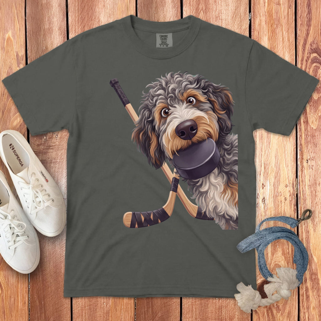 Aussiedoodle Hockey Signature T-Shirt in Pepper / S by Puppy Jo