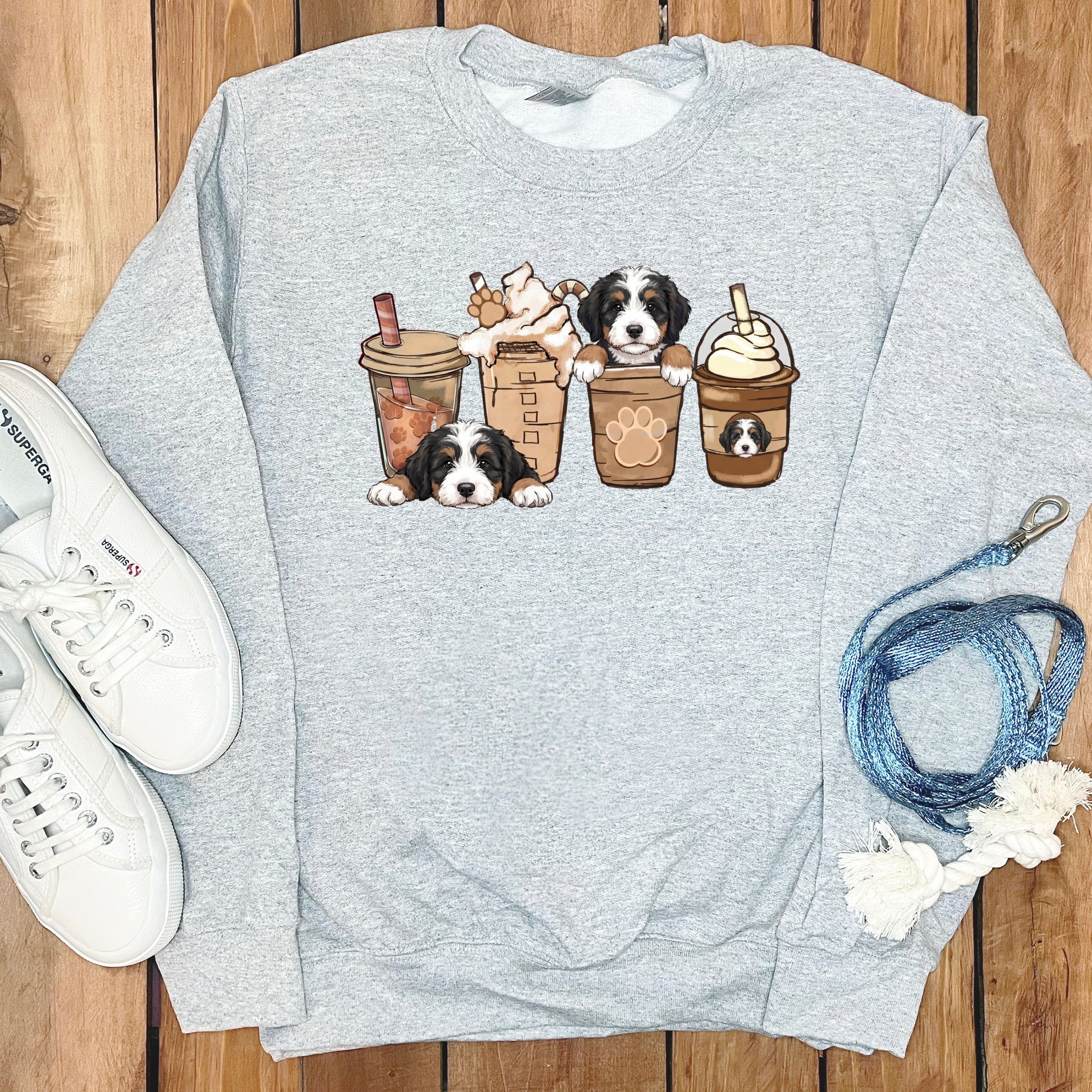 Cute Dogs with Coffee Sweatshirt
