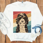 Retro Dog with Sunglasses on Sweatshirt