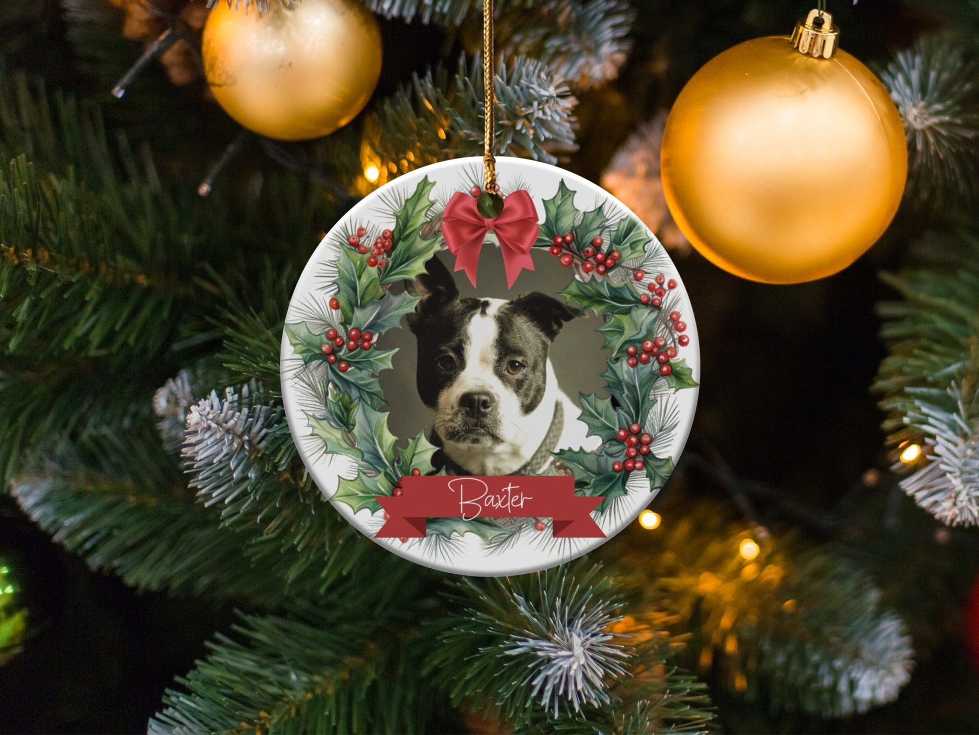 Personalized Christmas Wreath Ornament Holiday product