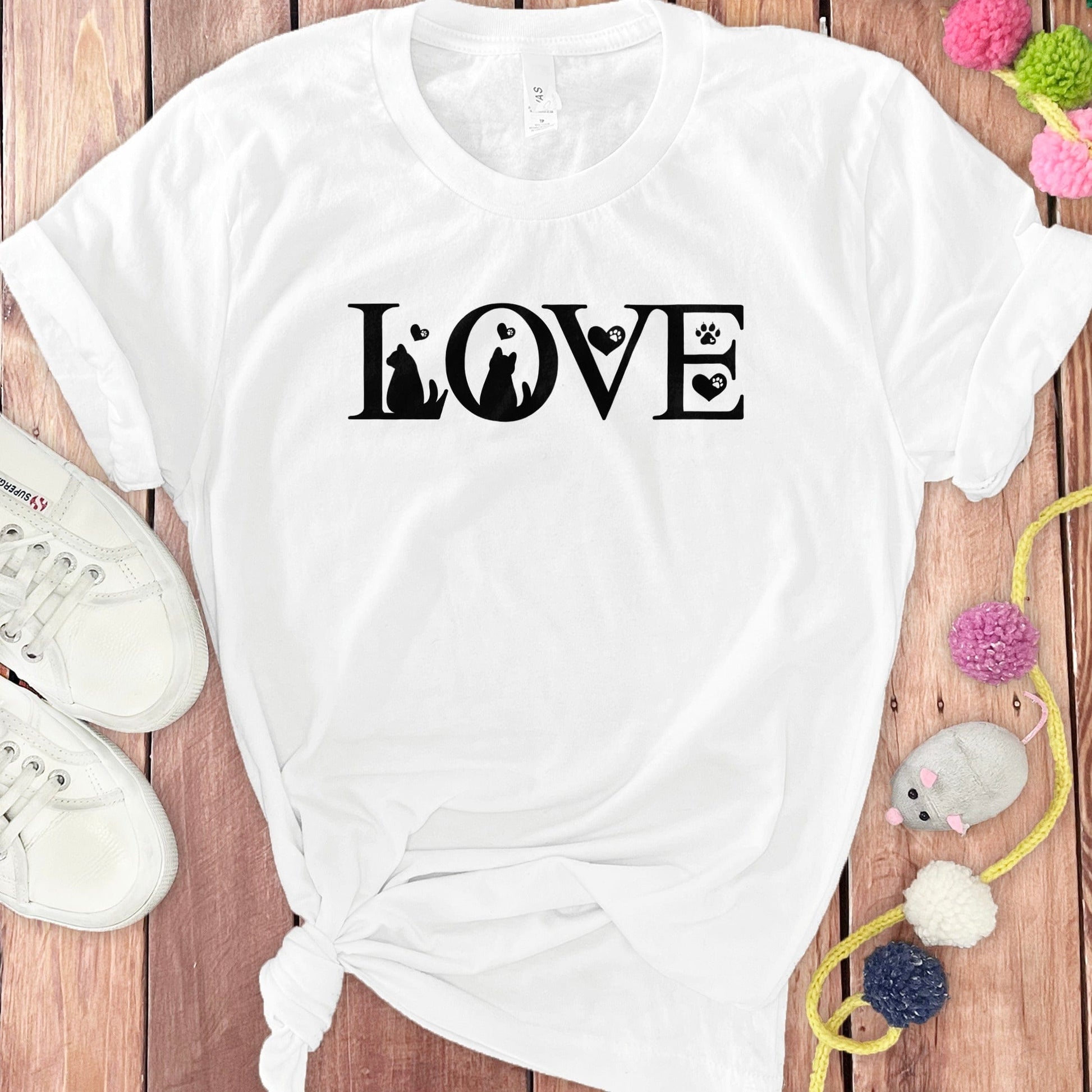 Love Cat and Dog Design Women's T-Shirt product type