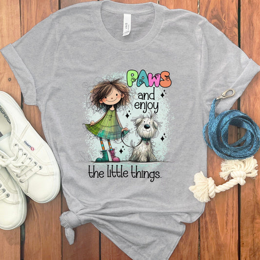 Paws and Enjoy the Little Things Graphic Tee product