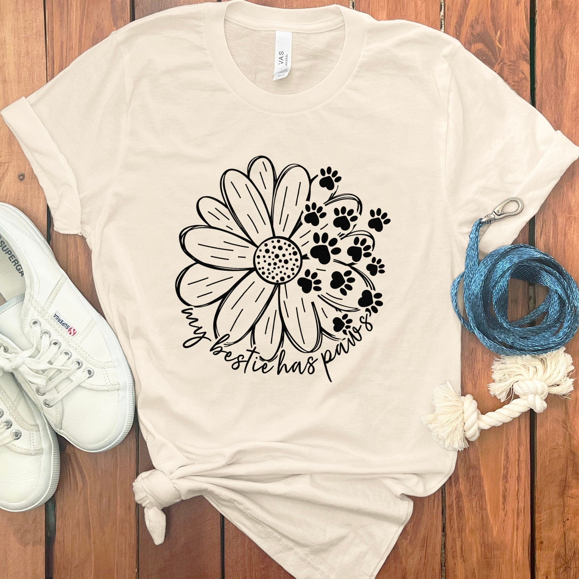 My Bestie Has Paws Daisy and Paw Prints Shirt product