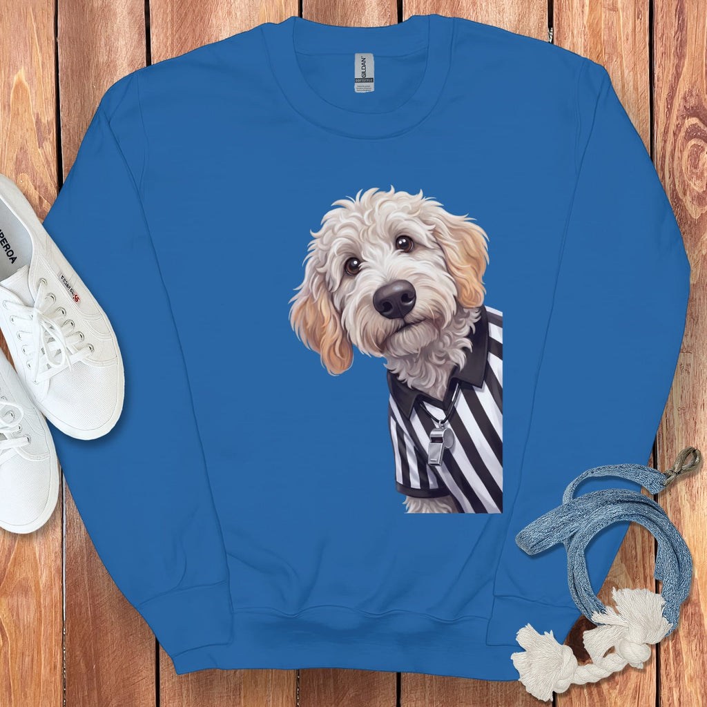 Maltipoo Football Referee Sweatshirt in Royal / S by Puppy Jo