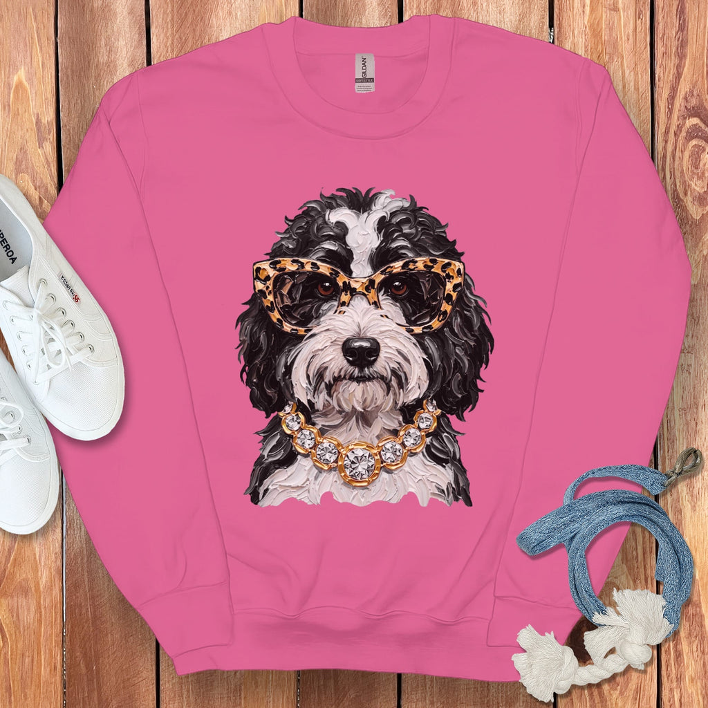 Sheepadoodle Glam Sweatshirt in Heliconia / S by Puppy Jo