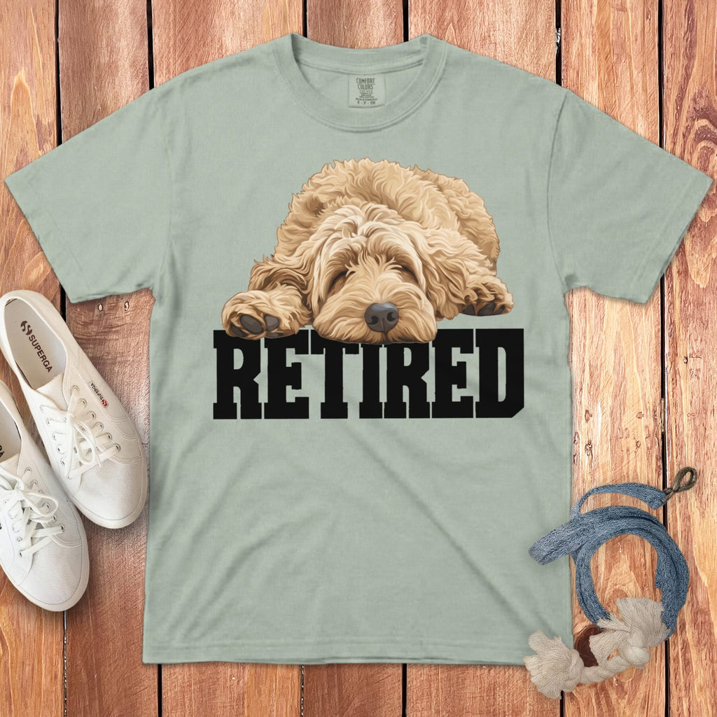 Retired Sleeping Golden Goldendoodle Signature T-Shirt in Bay / S by Puppy Jo