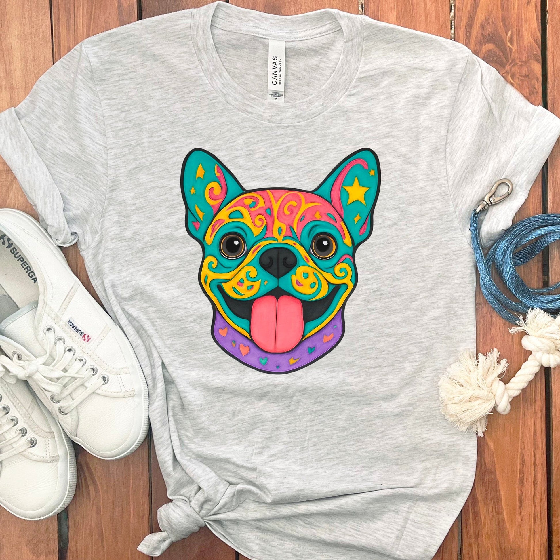 Colorful French Bulldog Design T-shirt product type