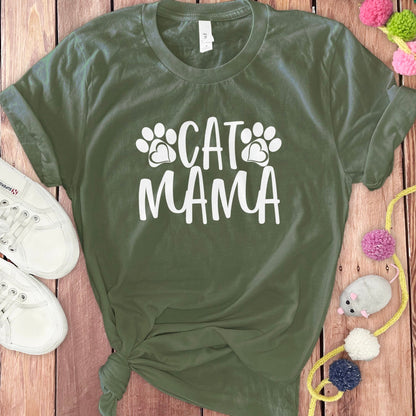 Cute Green Cat Mama T-Shirt for Pet Lovers Product