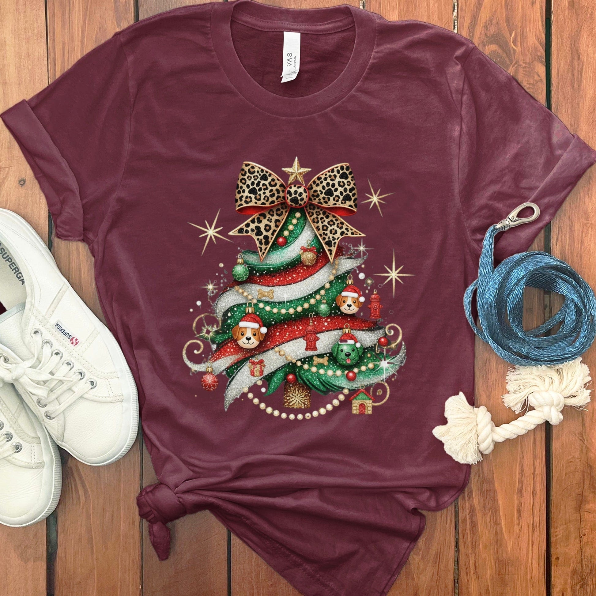 Festive Christmas Tree with Cute Puppies Design Shirt product