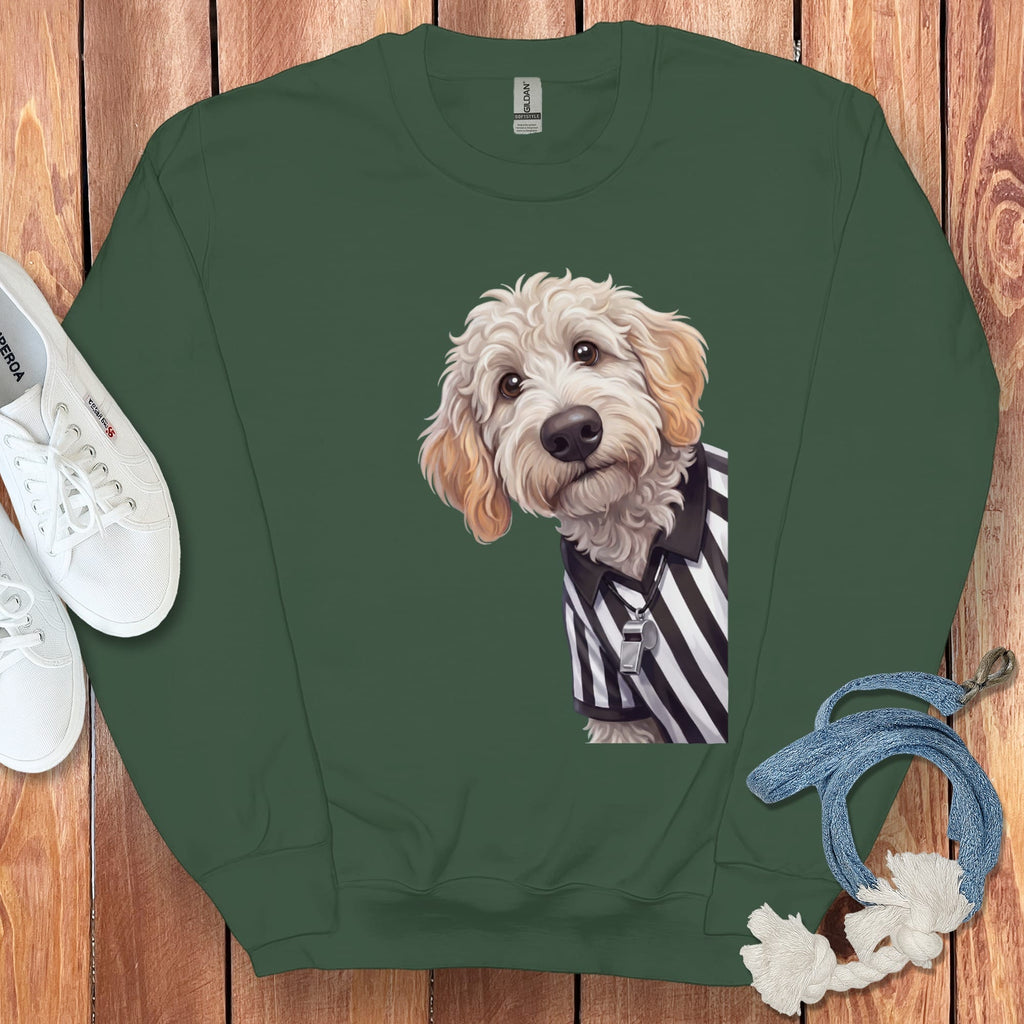 Maltipoo Football Referee Sweatshirt in Forest Green / S by Puppy Jo