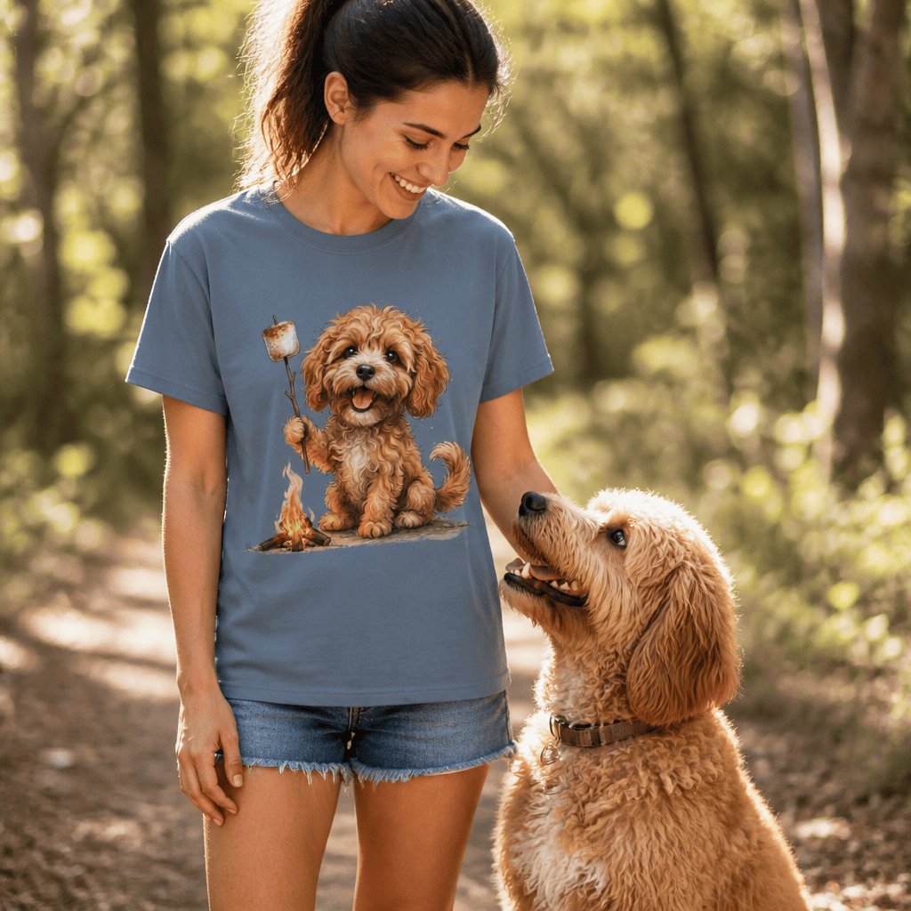 Campfire Apricot Doodle Signature T-Shirt in by Puppy Jo