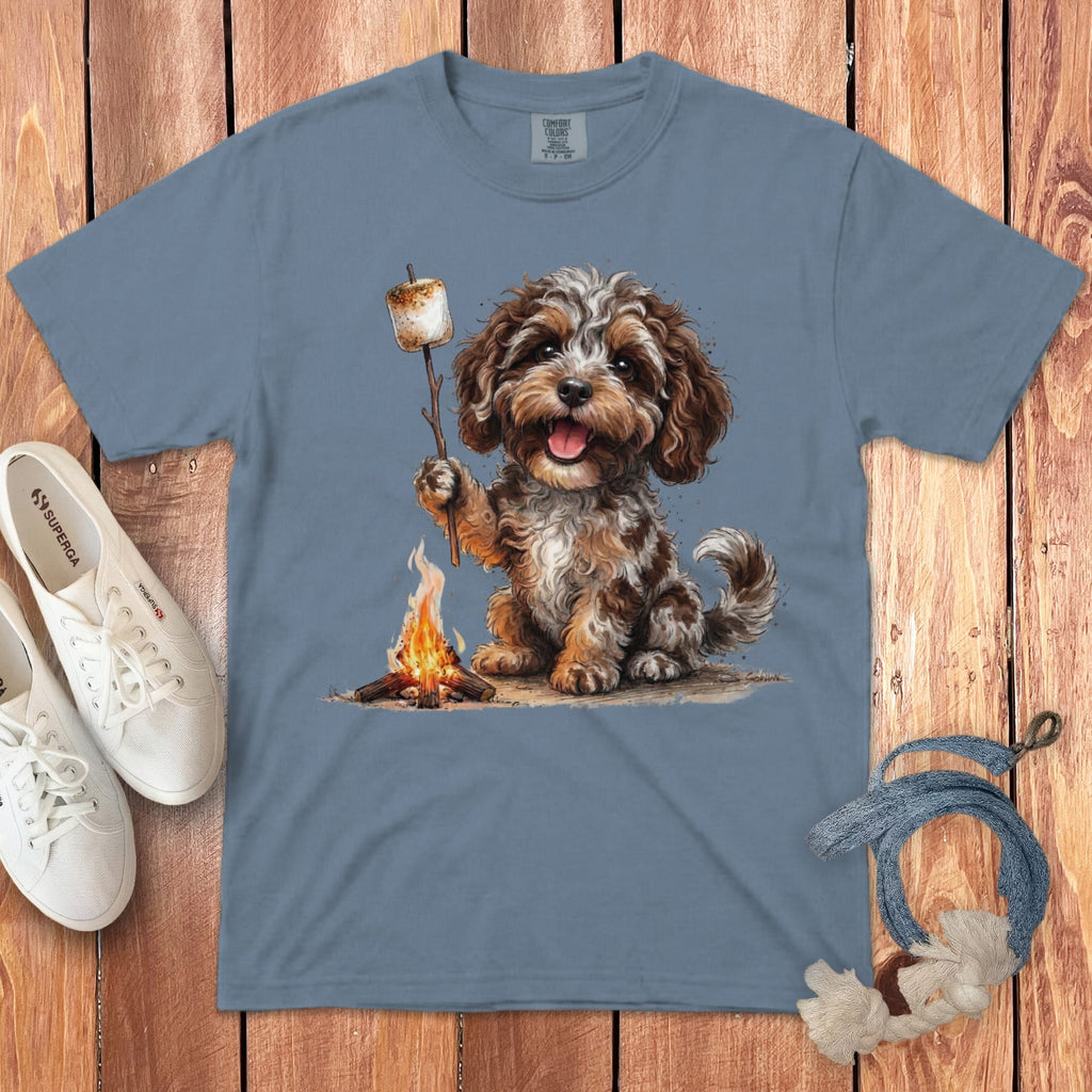 Campfire Aussiedoodle Signature T-Shirt in Blue Jean / S by Puppy Jo