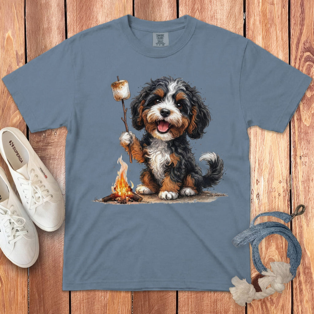 Campfire Bernedoodle Signature T-Shirt in Blue Jean / S by Puppy Jo