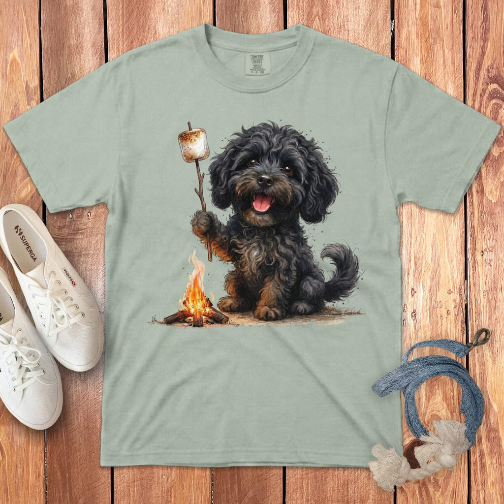 Campfire Black Doodle Signature T-Shirt in Bay / S by Puppy Jo