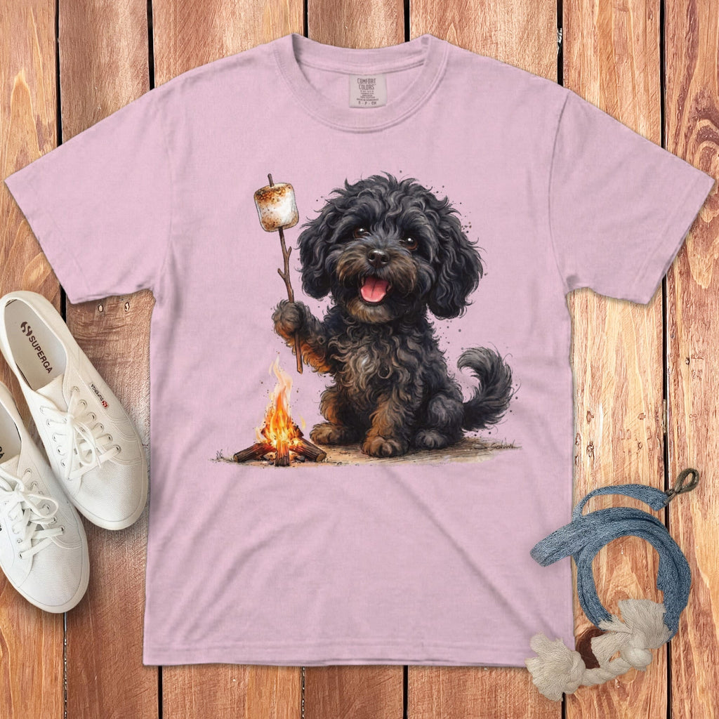 Campfire Black Doodle Signature T-Shirt in Blossom / S by Puppy Jo