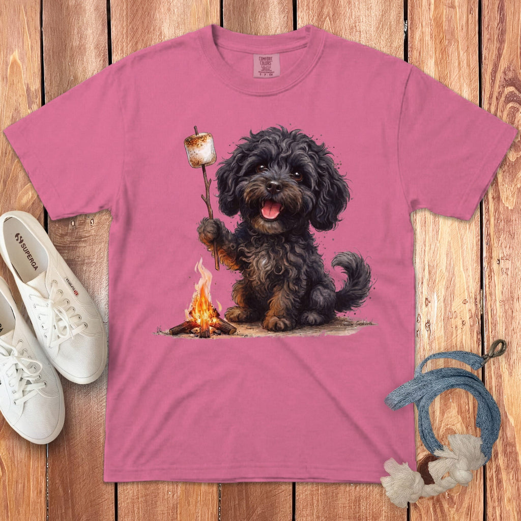 Campfire Black Doodle Signature T-Shirt in Crunchberry / S by Puppy Jo