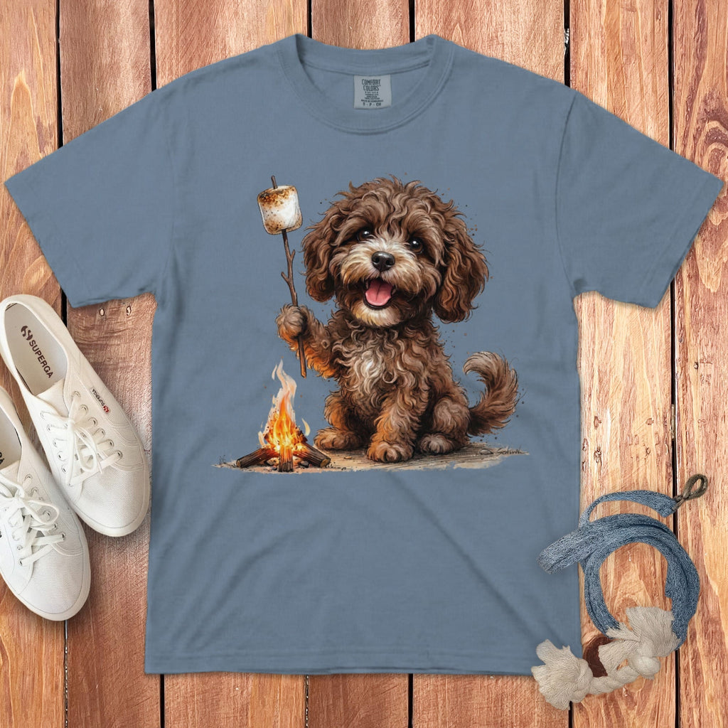 Campfire Chocolate Doodle Signature T-Shirt in Blue Jean / S by Puppy Jo