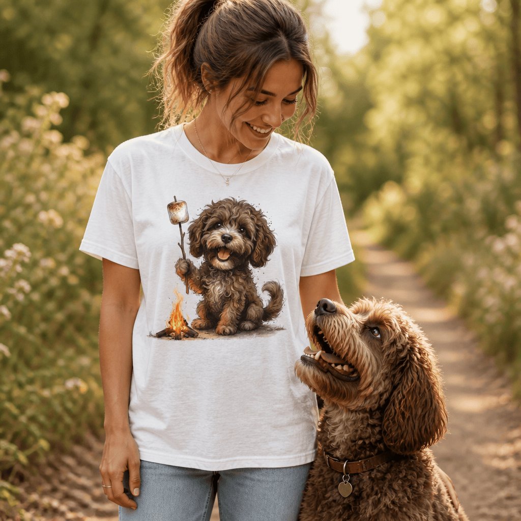 Campfire Chocolate Doodle Signature T-Shirt in by Puppy Jo