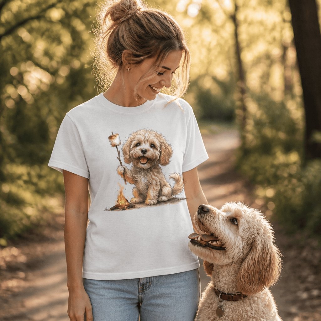 Campfire Cream Doodle Signature T-Shirt in by Puppy Jo