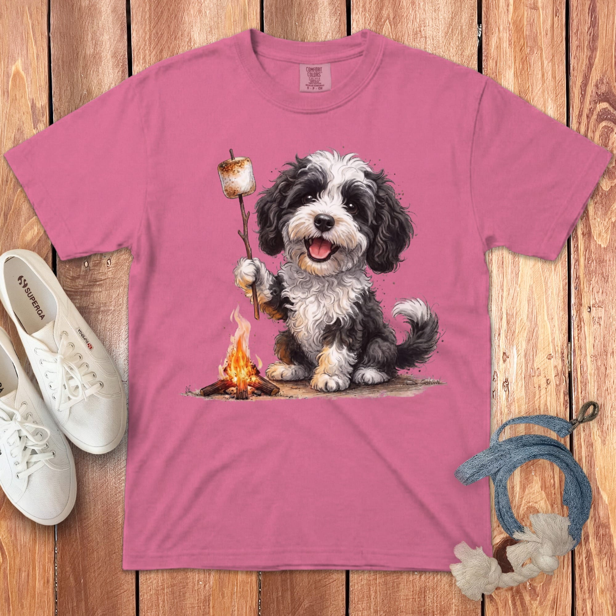 Campfire Sheepadoodle Signature T-Shirt in Crunchberry / S by Puppy Jo