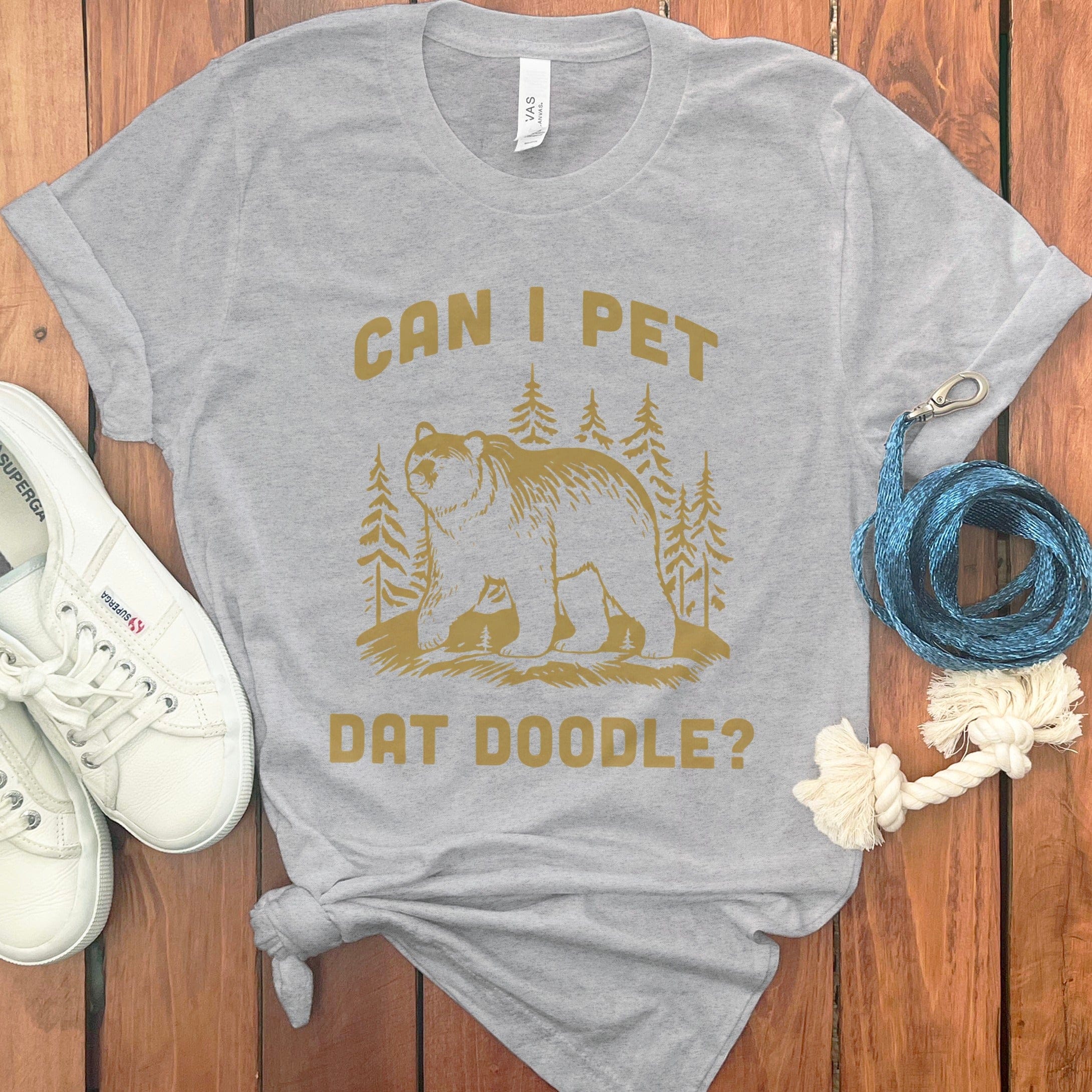 Can I Pet Doodle T-Shirt in Athletic Heather / S by Puppy Jo