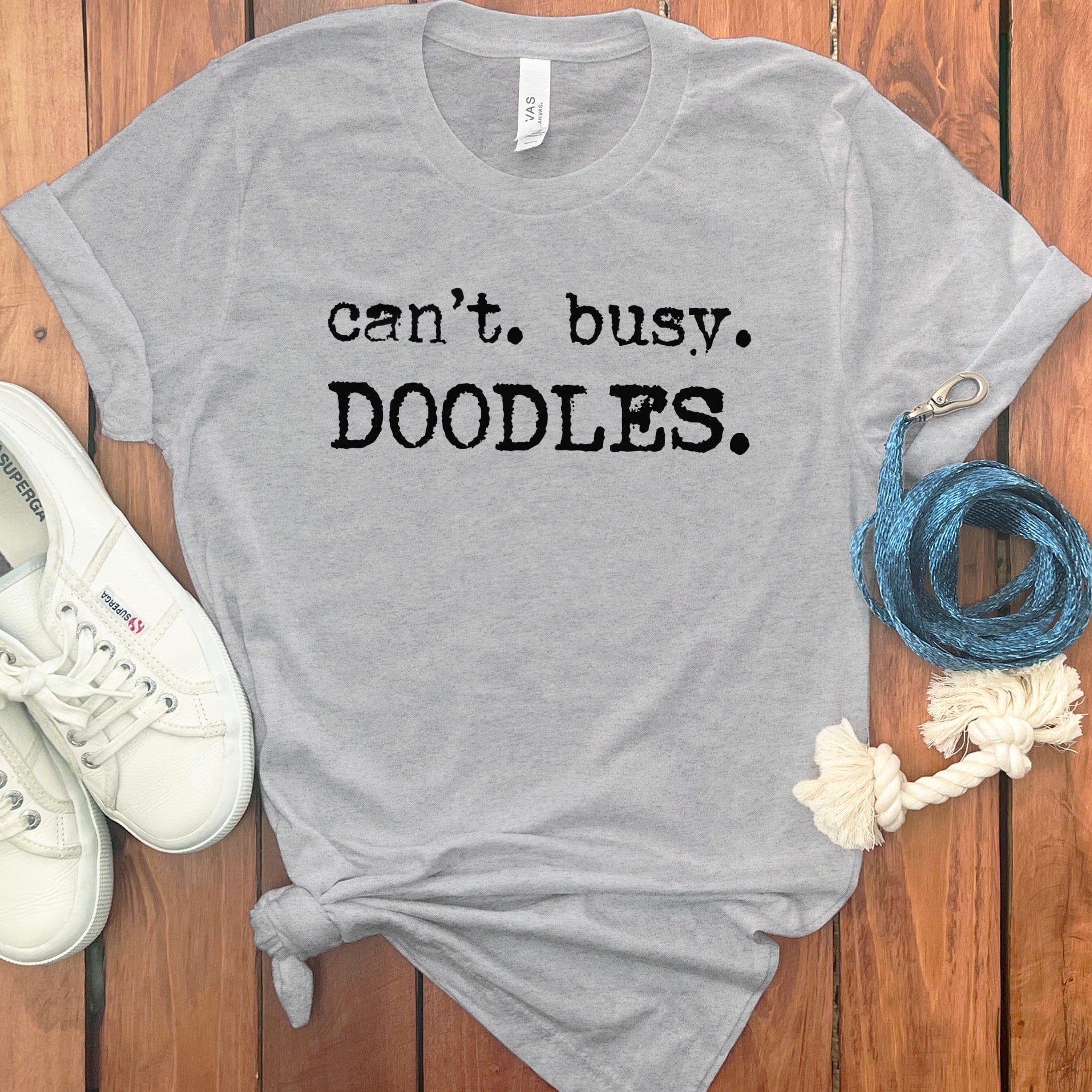 Can't Busy Doodles T-Shirt in Athletic Heather / S by Puppy Jo