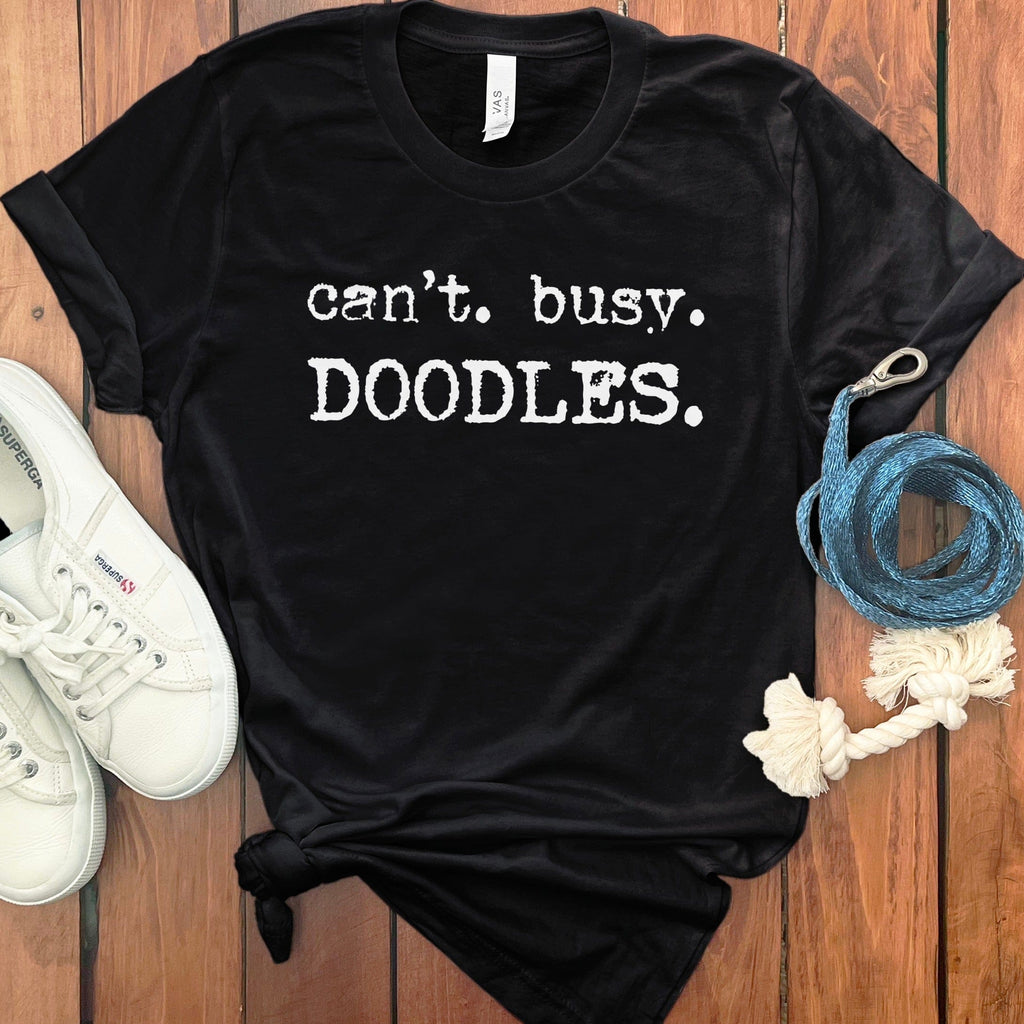 Can't Busy Doodles T-Shirt in Black / S by Puppy Jo