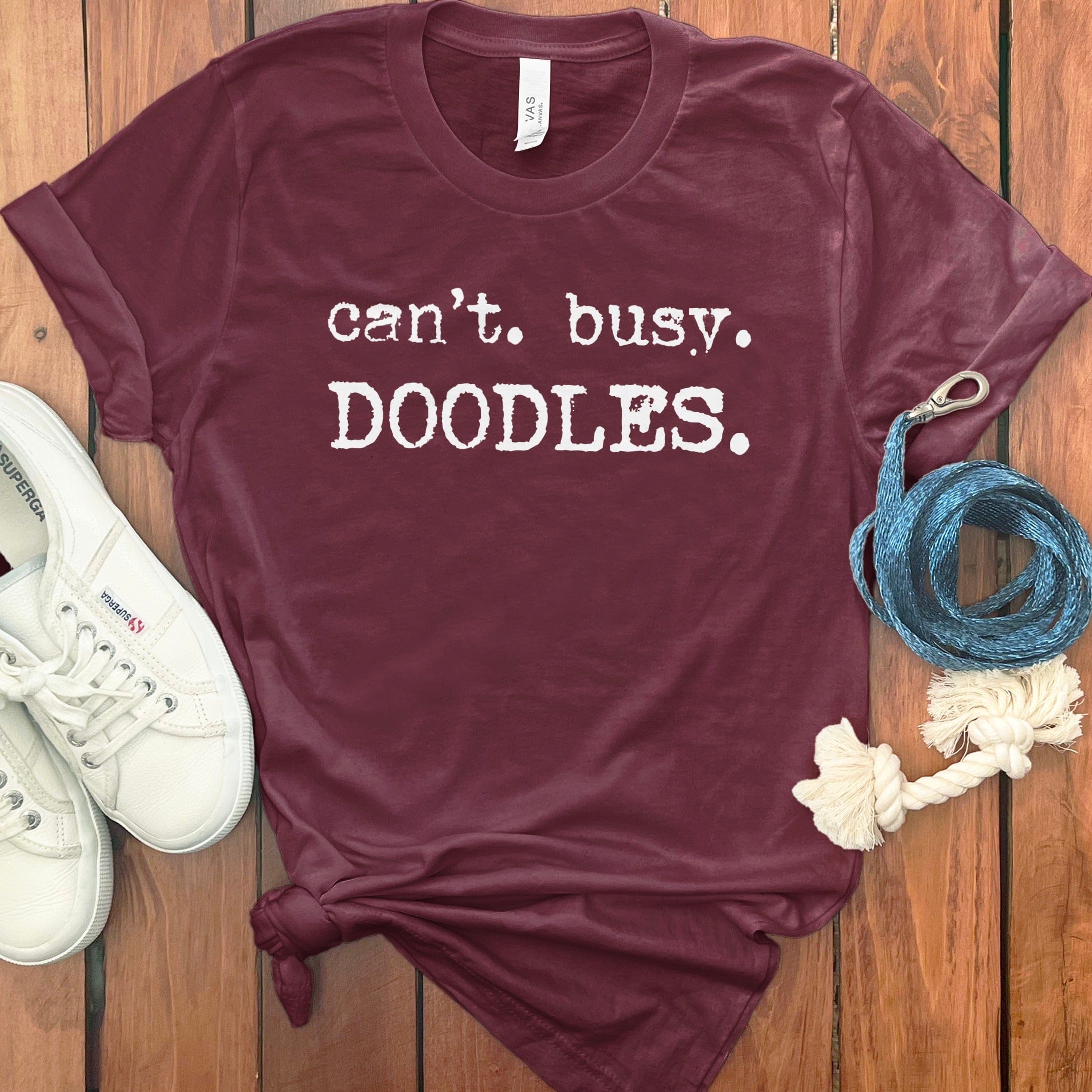 Can't Busy Doodles T-Shirt in Maroon / S by Puppy Jo