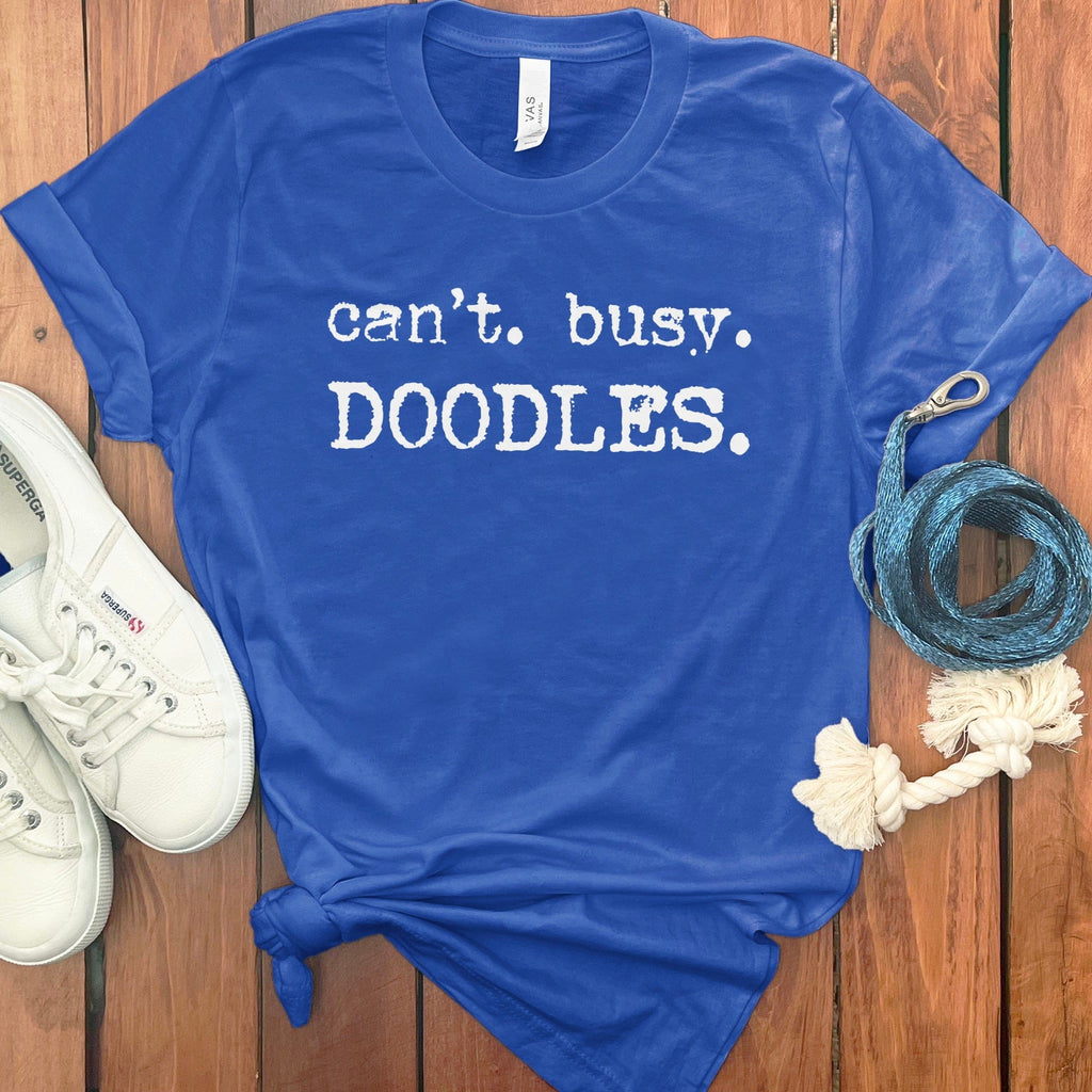 Can't Busy Doodles T-Shirt in True Royal / S by Puppy Jo