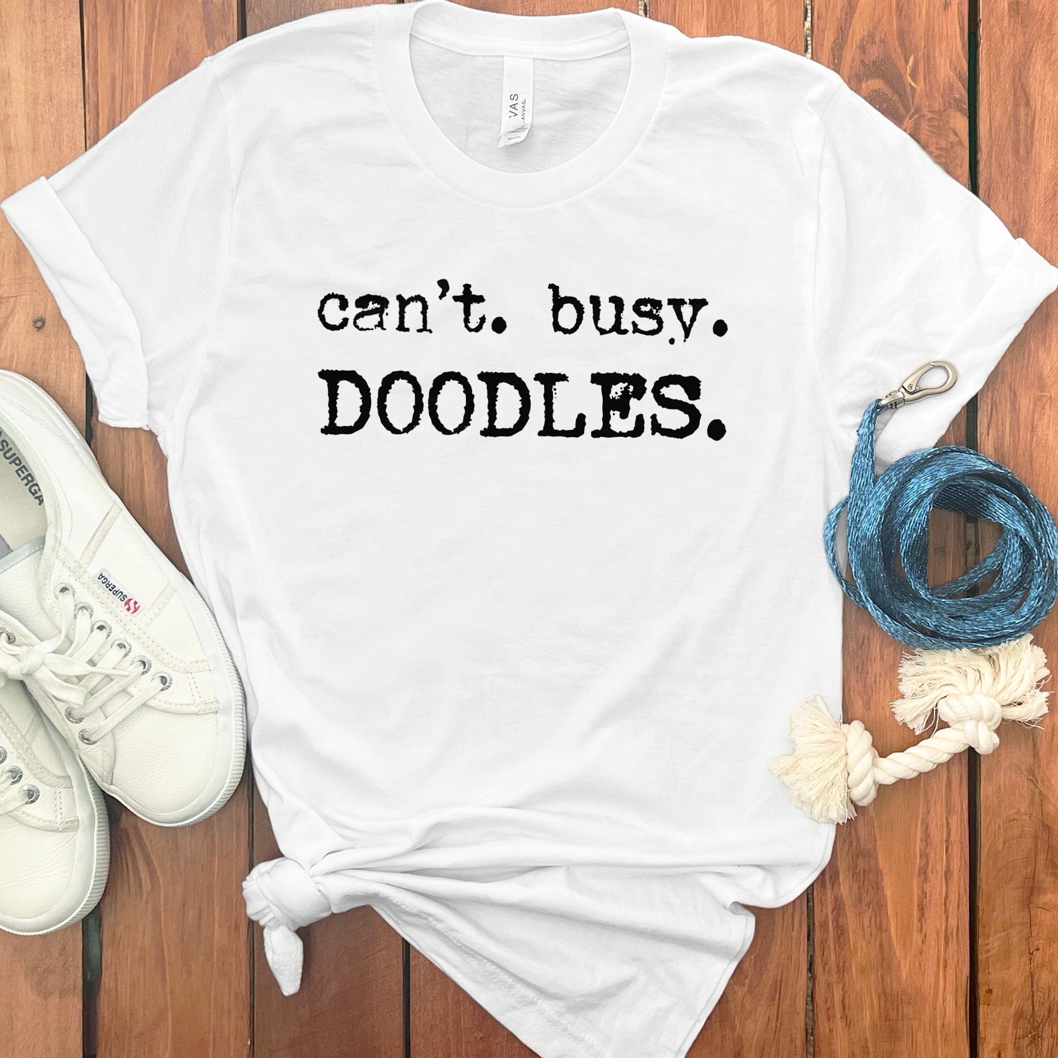 Can't Busy Doodles T-Shirt in White / S by Puppy Jo