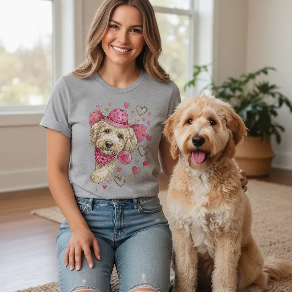 Cavapoo Cowboy Valentine T-Shirt in by Puppy Jo