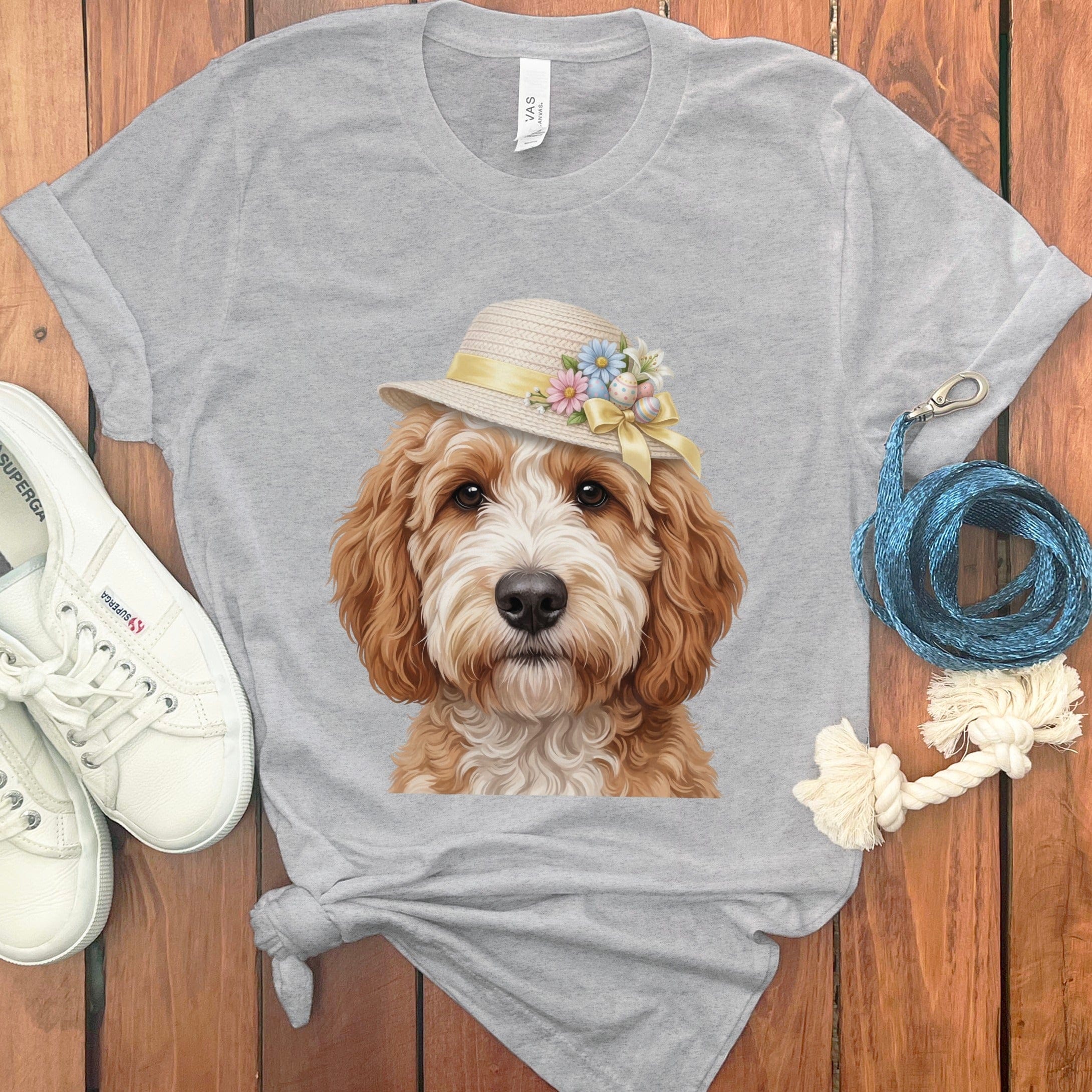 Cavapoo Easter T-Shirt in Athletic Heather / M by Puppy Jo