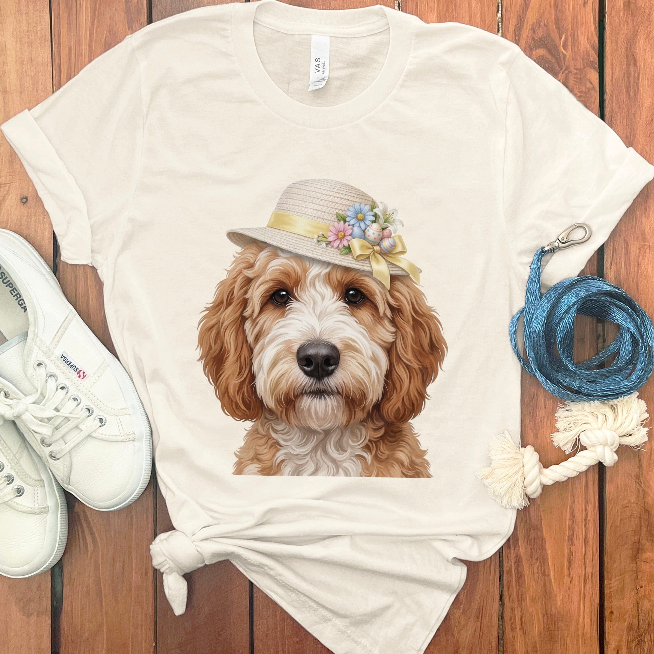 Cavapoo Easter T-Shirt in Natural / M by Puppy Jo
