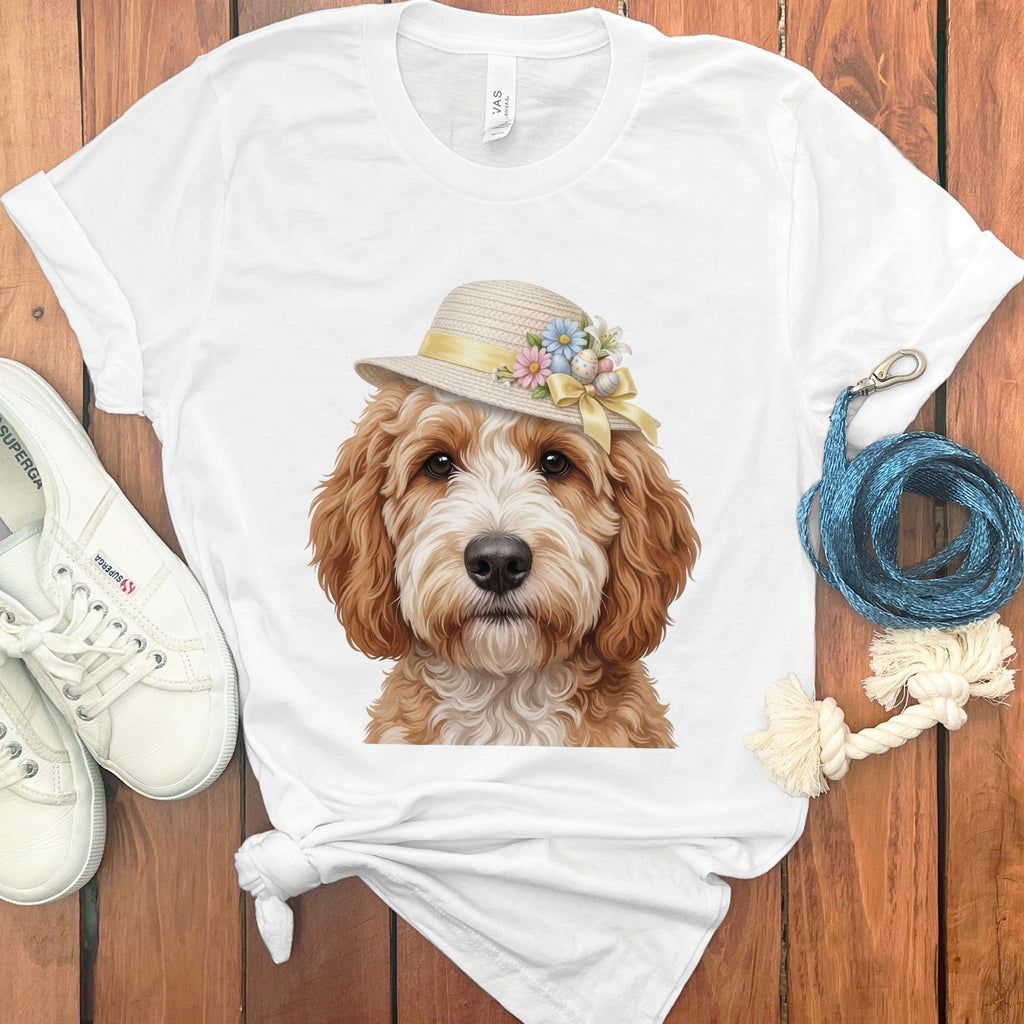 Cavapoo Easter T-Shirt in White / M by Puppy Jo