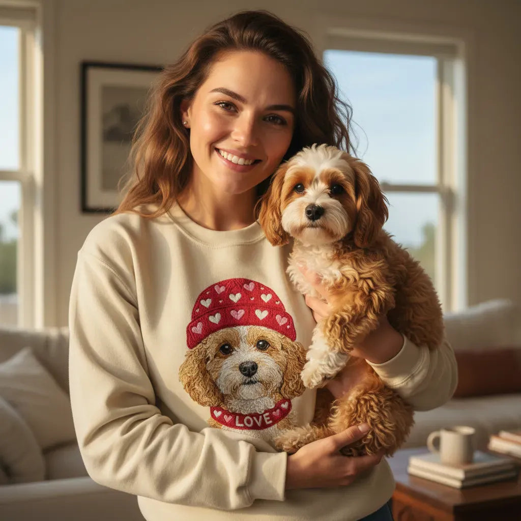 Cavapoo Heart Cap Sweatshirt in by Puppy Jo
