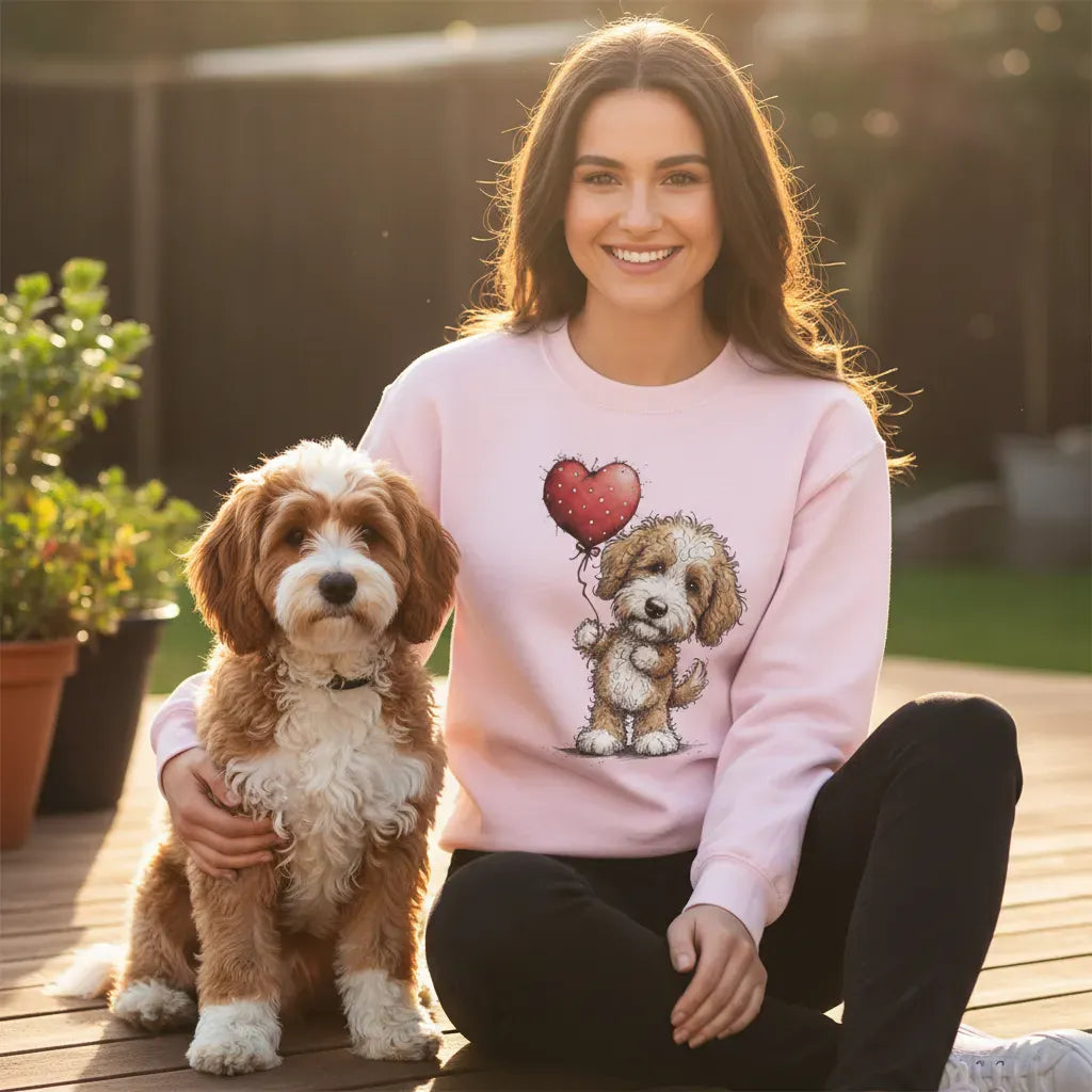 Cavapoo Heart Sweatshirt in by Puppy Jo