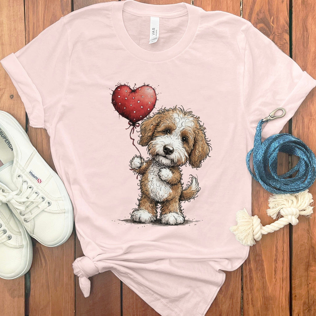 Cavapoo Heart T-Shirt in Soft Pink / S by Puppy Jo
