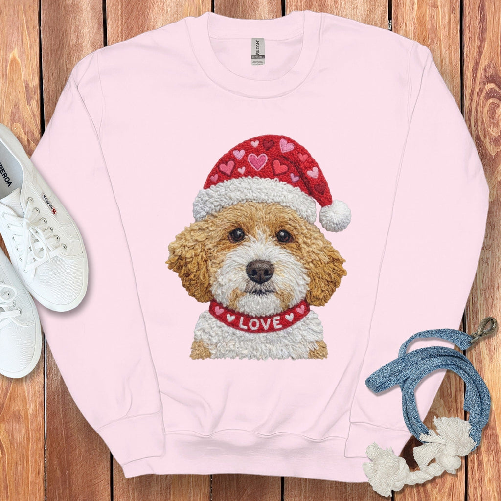 Cavapoo Love Heart Sweatshirt in Light Pink / S by Puppy Jo